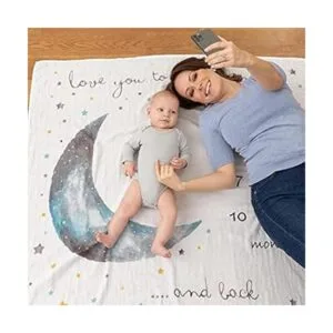 Manta mensual de bebé orgánico para niño o niña manta de_4