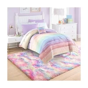 Ompaa Alfombra suave y esponjosa de arcoíris para niños_3