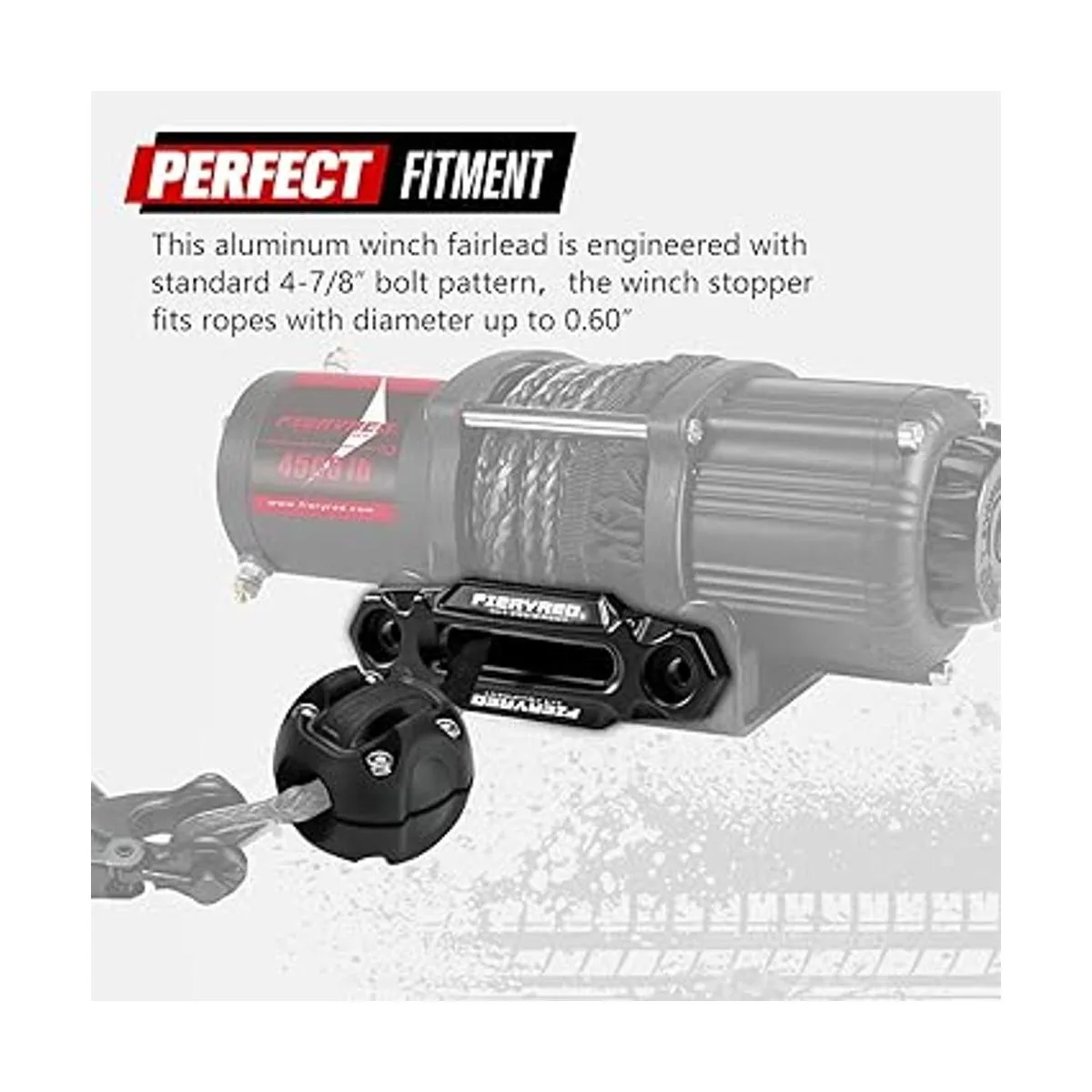 FIERYRED Winch Hawse Fairlead Kit de tapón de goma de_3
