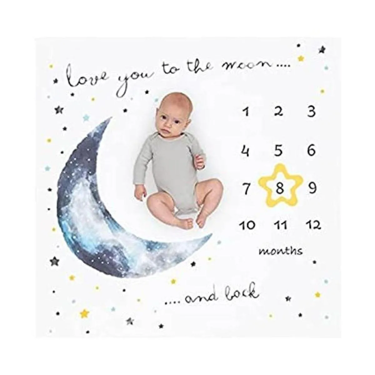 Manta mensual de bebé orgánico para niño o niña manta de_1