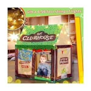 Tienda de campaña para niños con luces casa de juegos_2