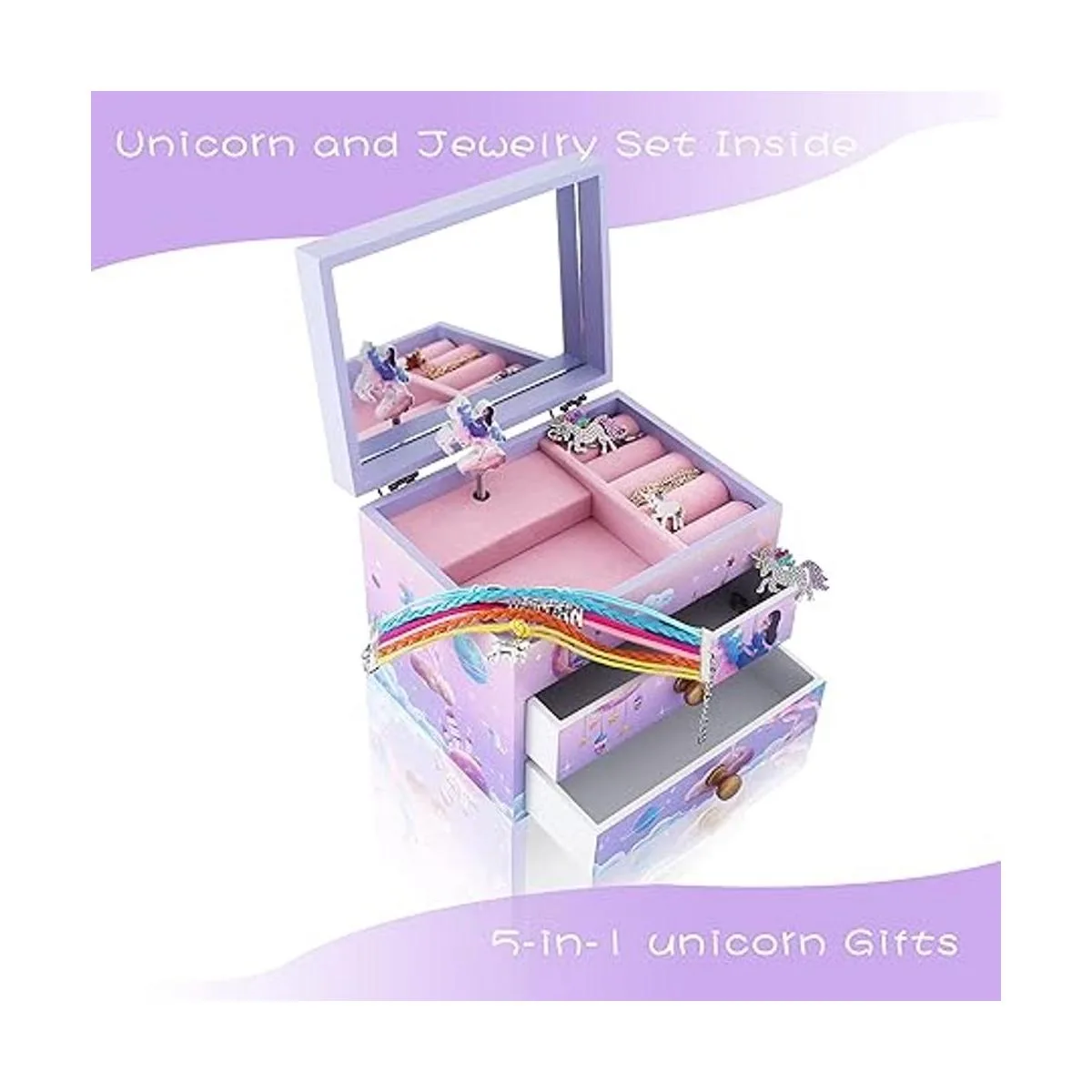 Agitation Joyero musical de madera de unicornioprincesa_2