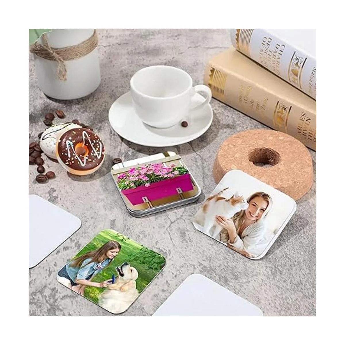 Flutesan 3 imanes cuadrados de sublimación en blanco de 3_6