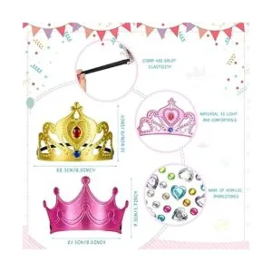 Juego de 66 tiaras de espuma de princesa coronas de_2