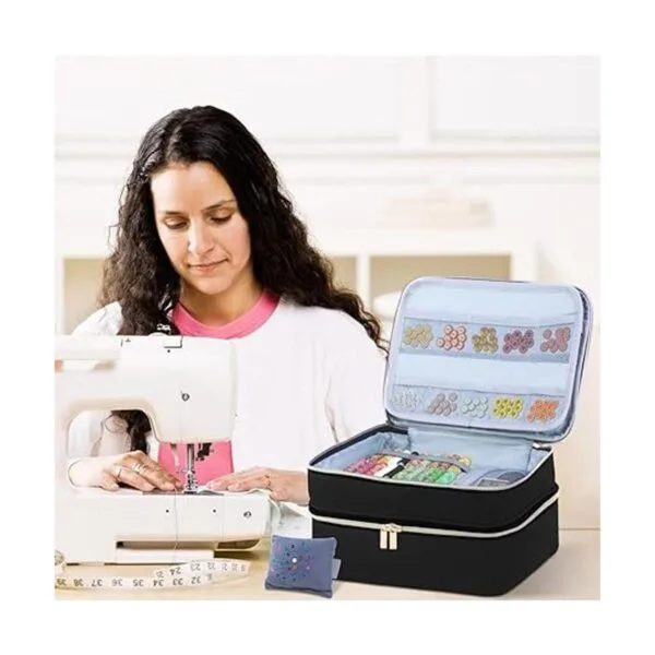 Sewing Supplies Organizer Bag DoubleLayer Sewing Box_5