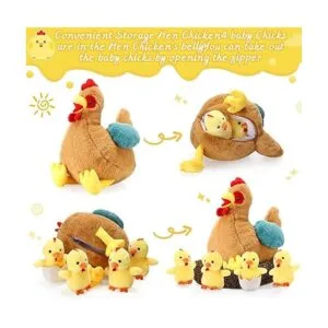 Pollo de gallina de peluche de 9.84 pulgadas con vientre_4