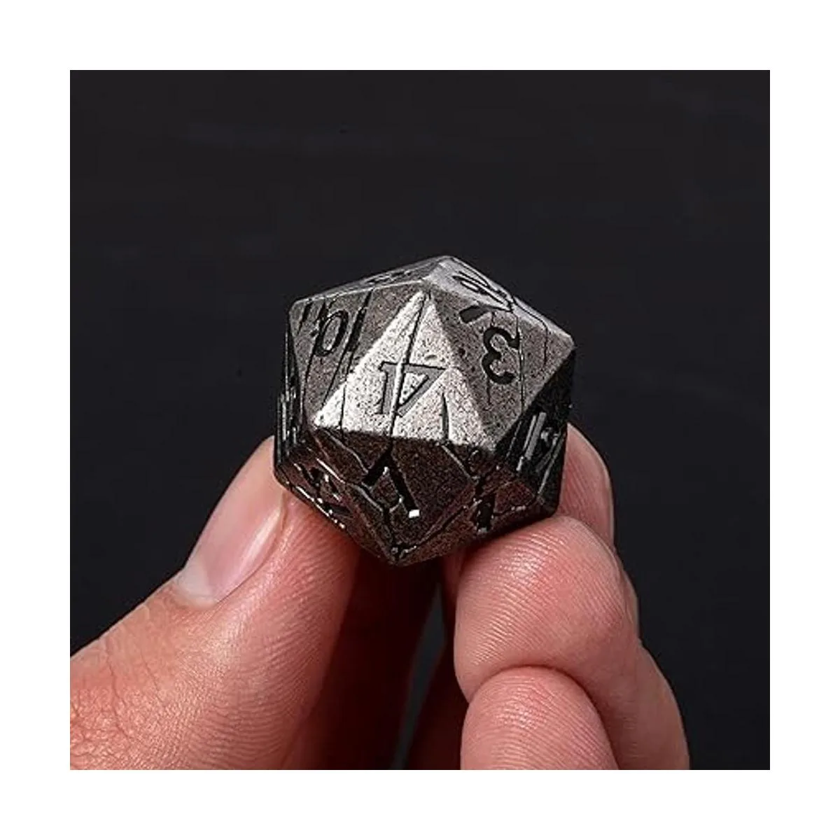 Dados de metal DND dados de metal de hierro agrietado_3