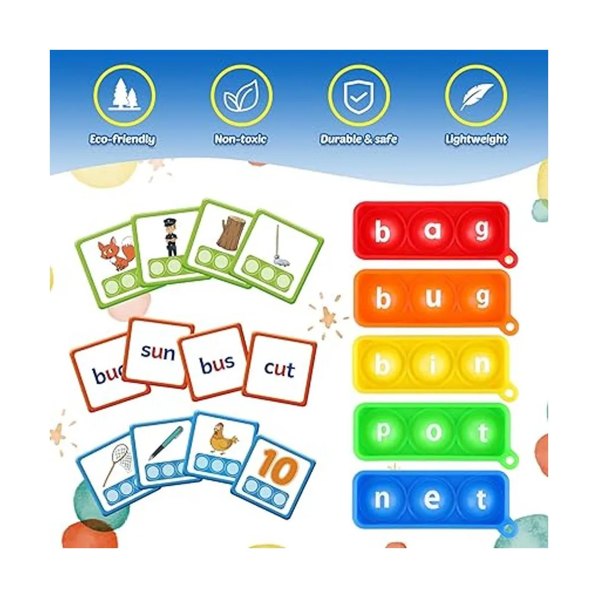 Aizweb CVC Juego de palabras mini tablero de juguetes_4