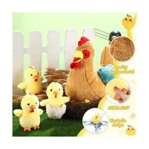 Pollo de gallina de peluche de 9.84 pulgadas con vientre_5