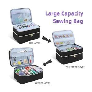 Sewing Supplies Organizer Bag DoubleLayer Sewing Box_3
