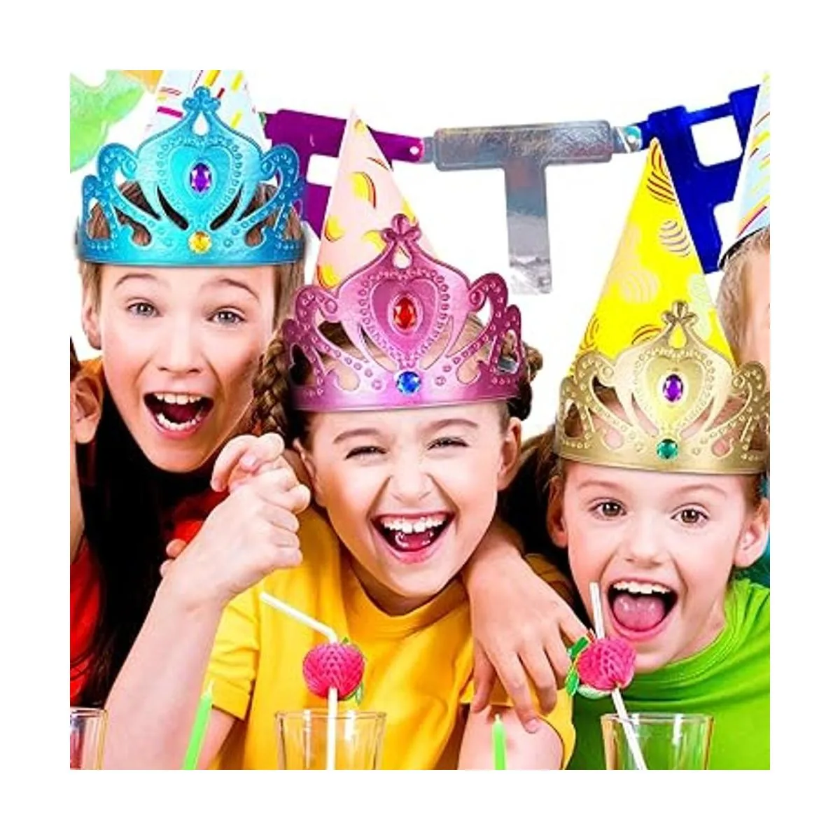 Juego de 66 tiaras de espuma de princesa coronas de_4