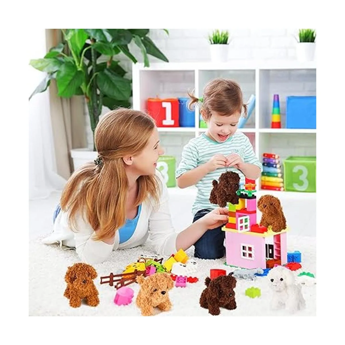 12 piezas de mini cachorros de peluche con llaveros_3