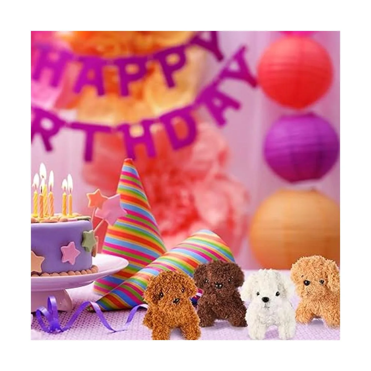 12 piezas de mini cachorros de peluche con llaveros_5