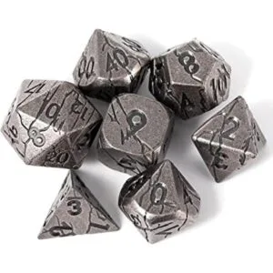 Dados de metal DND dados de metal de hierro agrietado_1