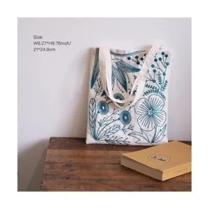 SmartFeather Kit de bordado de flores bolsa de mano kit_4