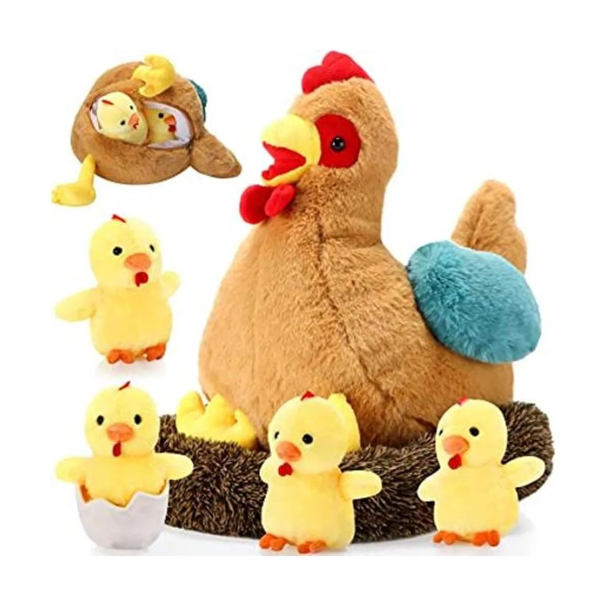 Pollo de gallina de peluche de 9.84 pulgadas con vientre_1