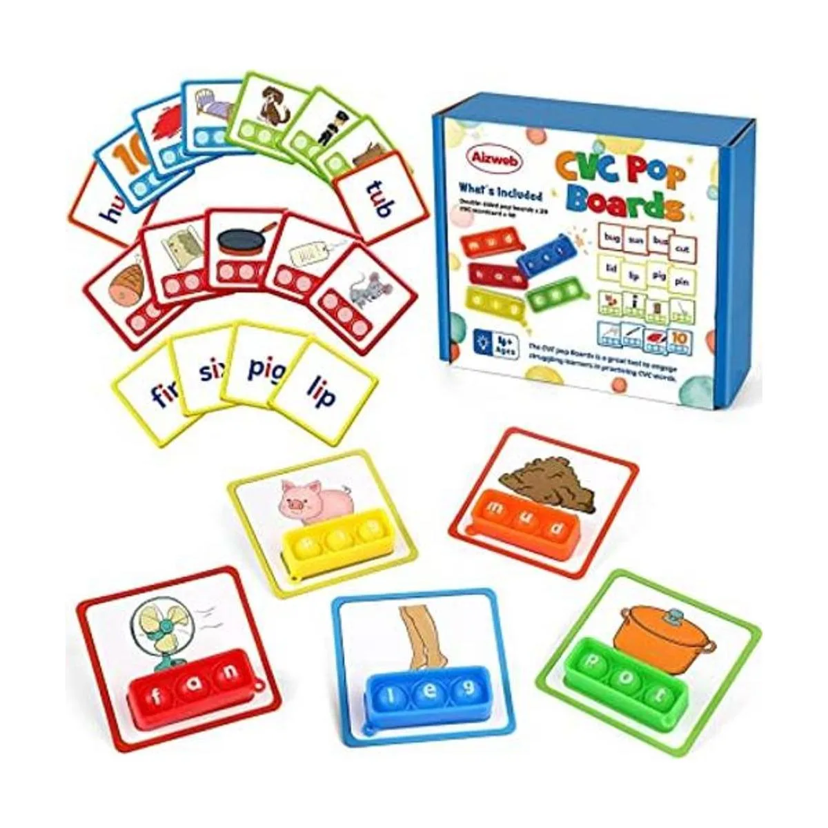 Aizweb CVC Juego de palabras mini tablero de juguetes_1