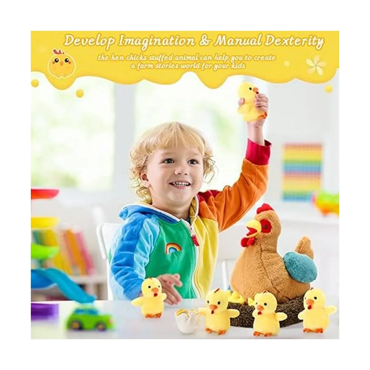 Pollo de gallina de peluche de 9.84 pulgadas con vientre_6