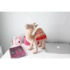 MON AMI Peluche de camello con manta tribal beige con_3