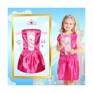 SOLIEHOO Traje de vestir de princesa para niñas disfraz_3
