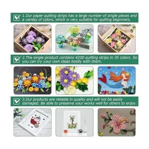 QTLCOHD 35 colores 4200 tiras de papel de quilling de_5