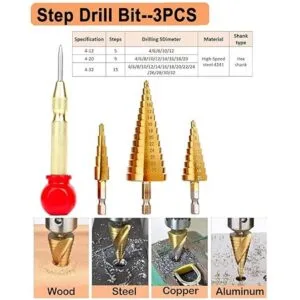 SHITIME Paquete de 34 herramientas de perforación de_4