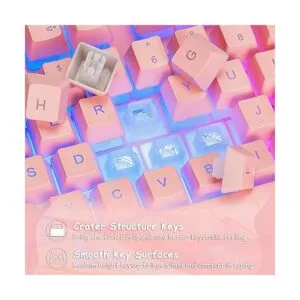 Pink Gaming Keyboard and Mouse Combo Light up Membrane_6
