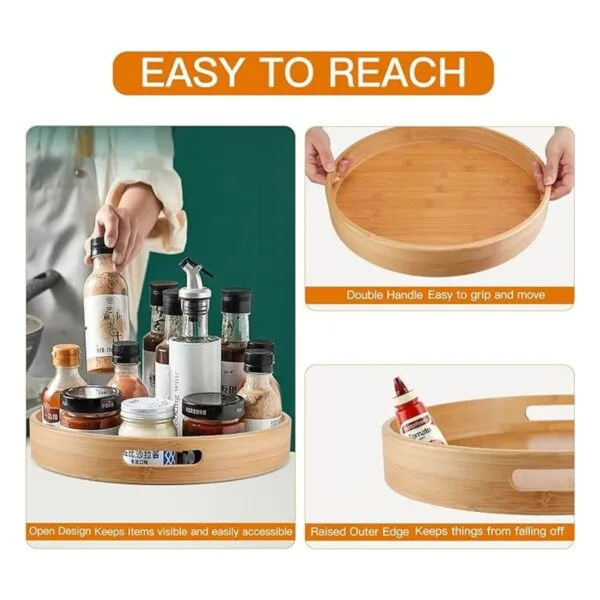 Lazy Susan Organizador de bambú Lazy Susan de 14 pulgadas_4