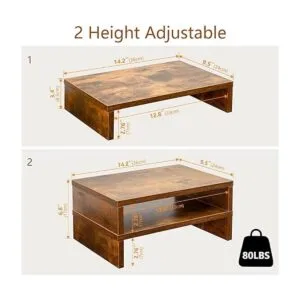 TEAMIX Soporte elevador para monitor paquete de 2_5