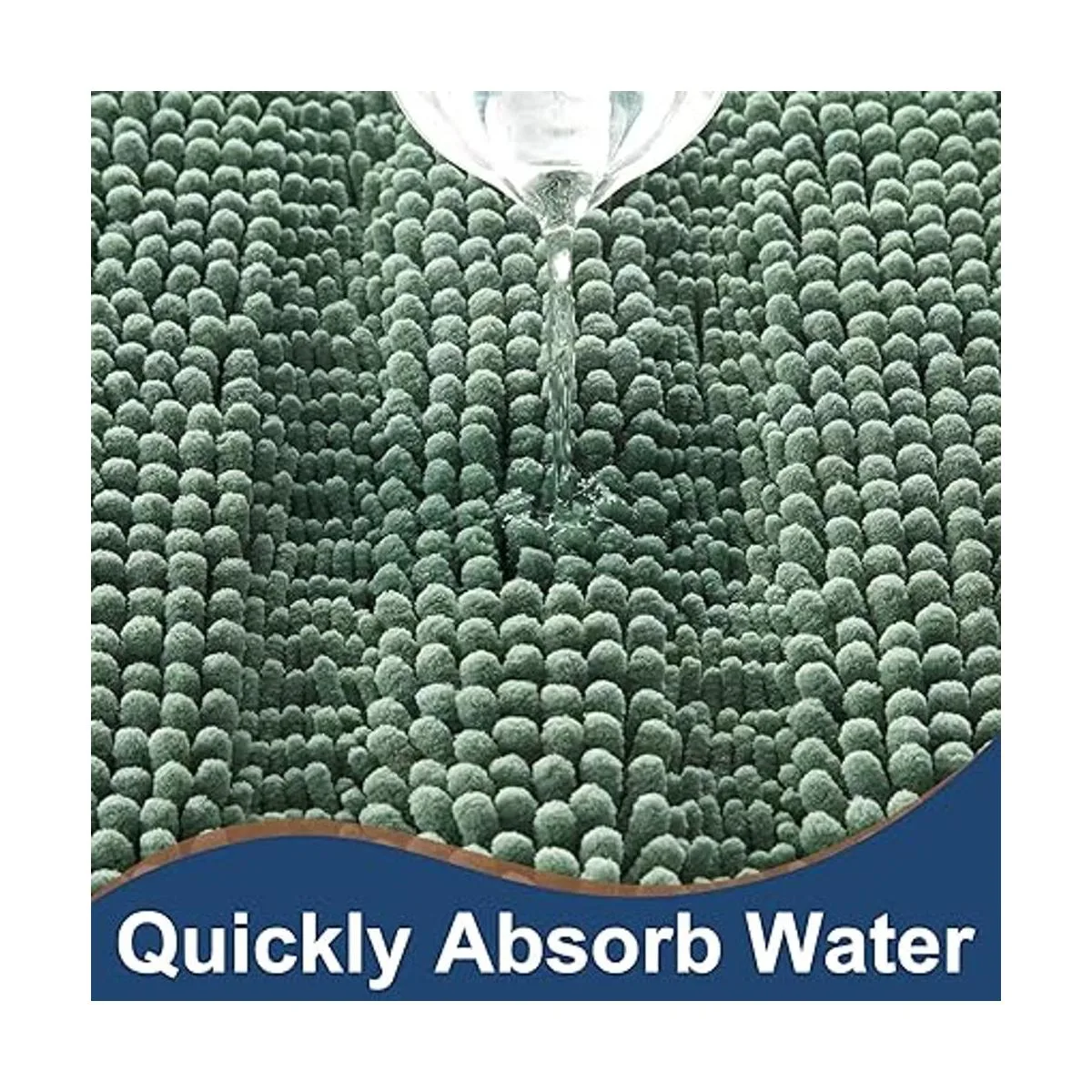 Juego de alfombras de baño antideslizantes de chenilla_5