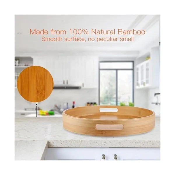 Lazy Susan Organizador de bambú Lazy Susan de 14 pulgadas_2