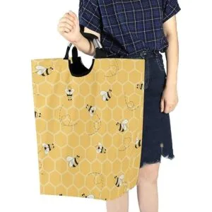 AUUXVA Ombra Cesta de colmena amarilla con diseño_7