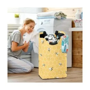 AUUXVA Ombra Cesta de colmena amarilla con diseño_6