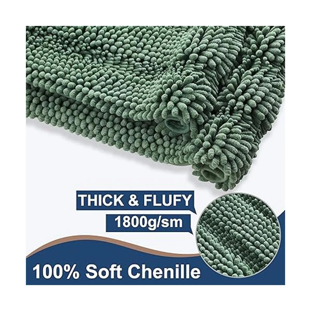 Juego de alfombras de baño antideslizantes de chenilla_4