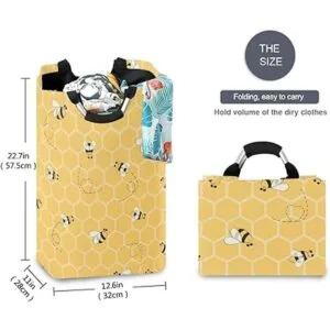 AUUXVA Ombra Cesta de colmena amarilla con diseño_5