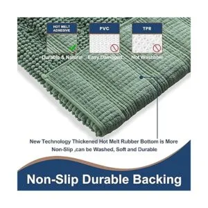 Juego de alfombras de baño antideslizantes de chenilla_3