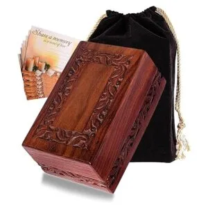 S.B.ARTS Caja de urnas de recuerdo de madera urnas de_2