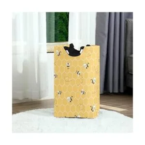 AUUXVA Ombra Cesta de colmena amarilla con diseño_2