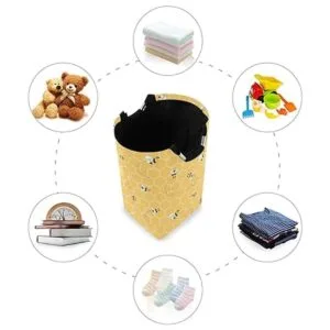 AUUXVA Ombra Cesta de colmena amarilla con diseño_4