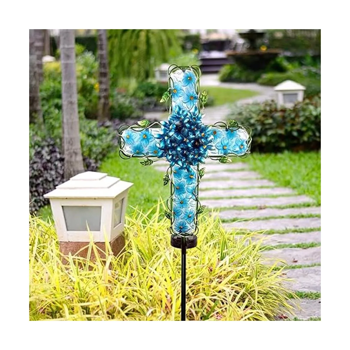 COOZZYHOUR Luces solares de jardín cruzadas decorativas_4