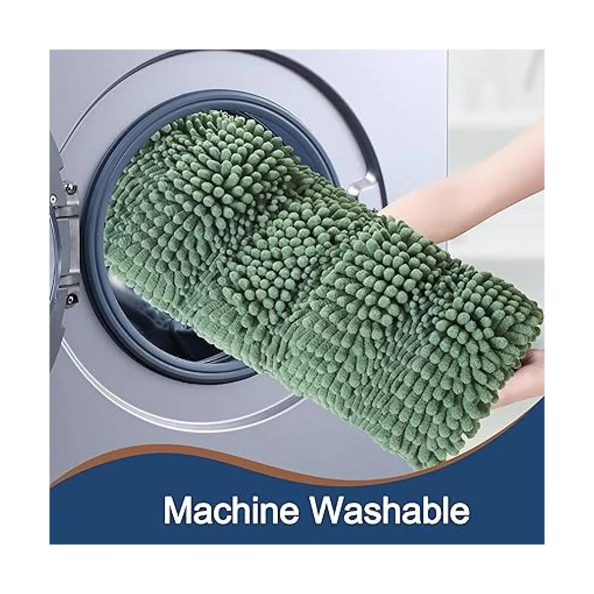 Juego de alfombras de baño antideslizantes de chenilla_6