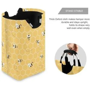 AUUXVA Ombra Cesta de colmena amarilla con diseño_3