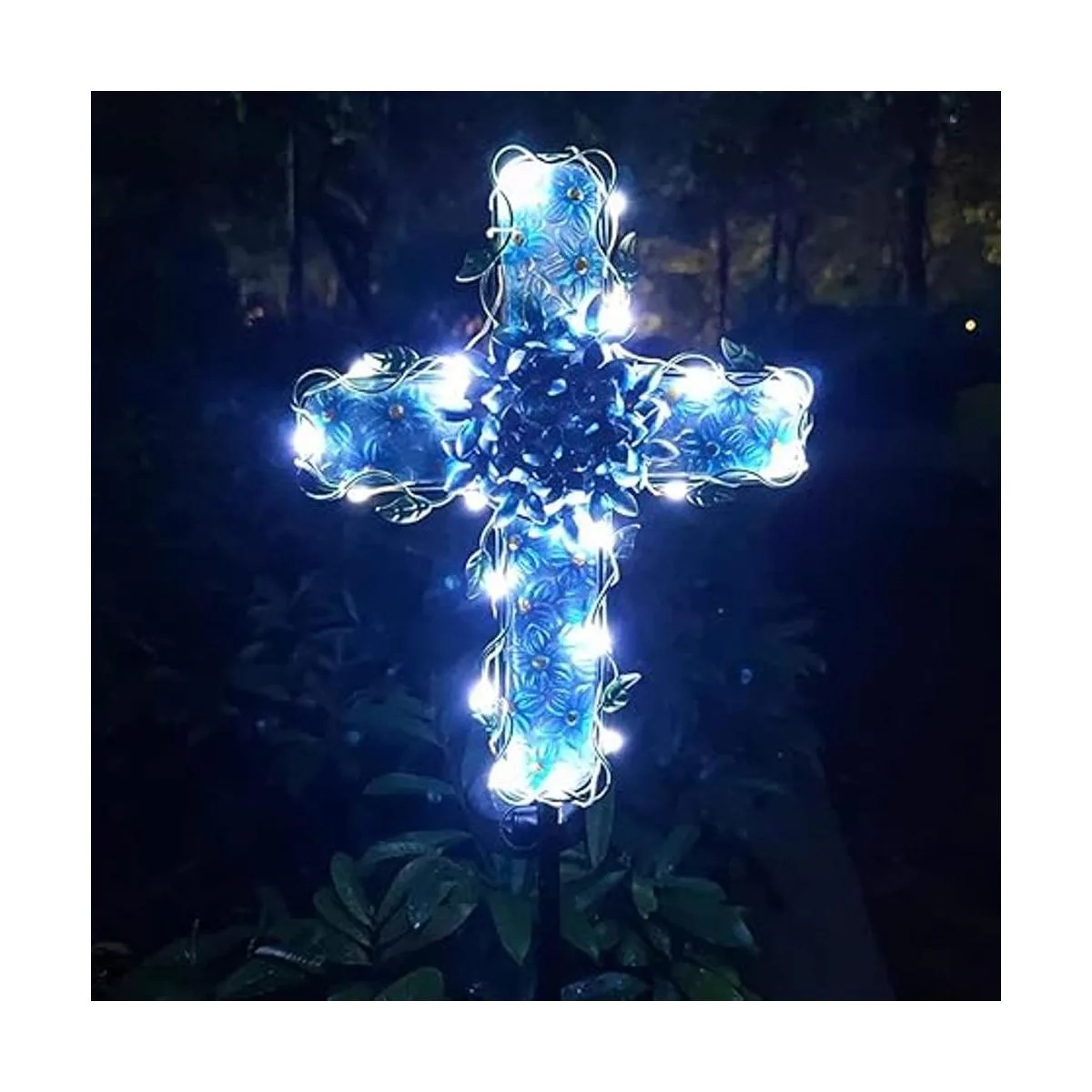 COOZZYHOUR Luces solares de jardín cruzadas decorativas_2