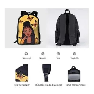 Grils Mochila para la escuela mochila afroamericana_5