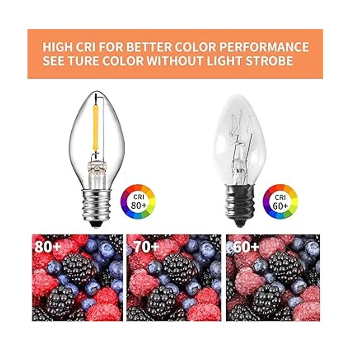 Bombilla LED alternativa C7 luz nocturna E12 lámpara_5