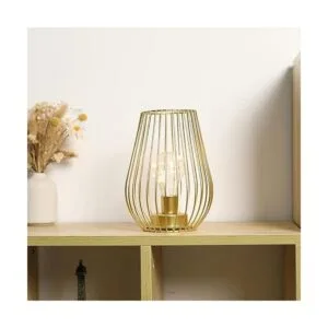 TRIROCKS Metal Battery Operated Lamp 8 Tall Cage Shape_4