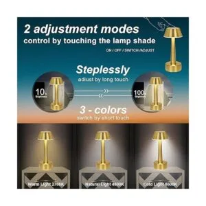 Egobasic Lámpara de mesa recargable inalámbrica portátil_3