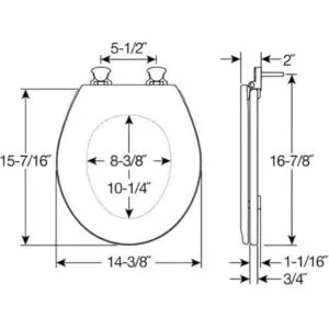 Bemis 1500EC 162 Asiento de inodoro con bisagras Fácil_5
