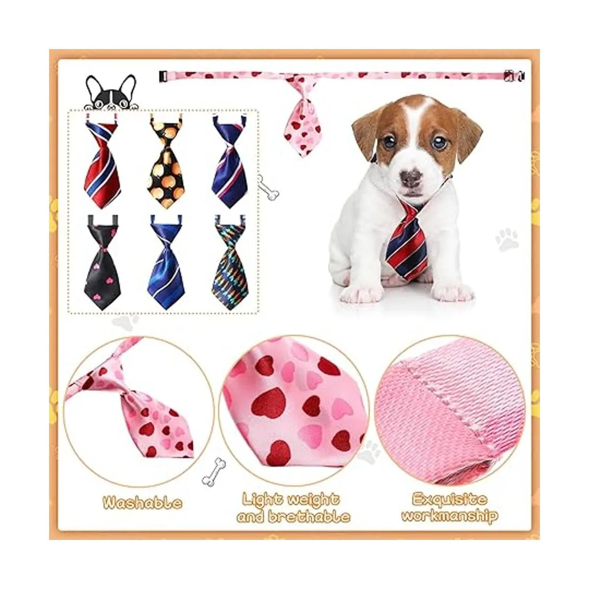 50 corbatas ajustables para el cuello del perro 50 tipos_6