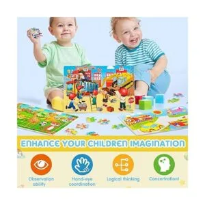 Paquete de 18 rompecabezas de madera para niños mayores de_6